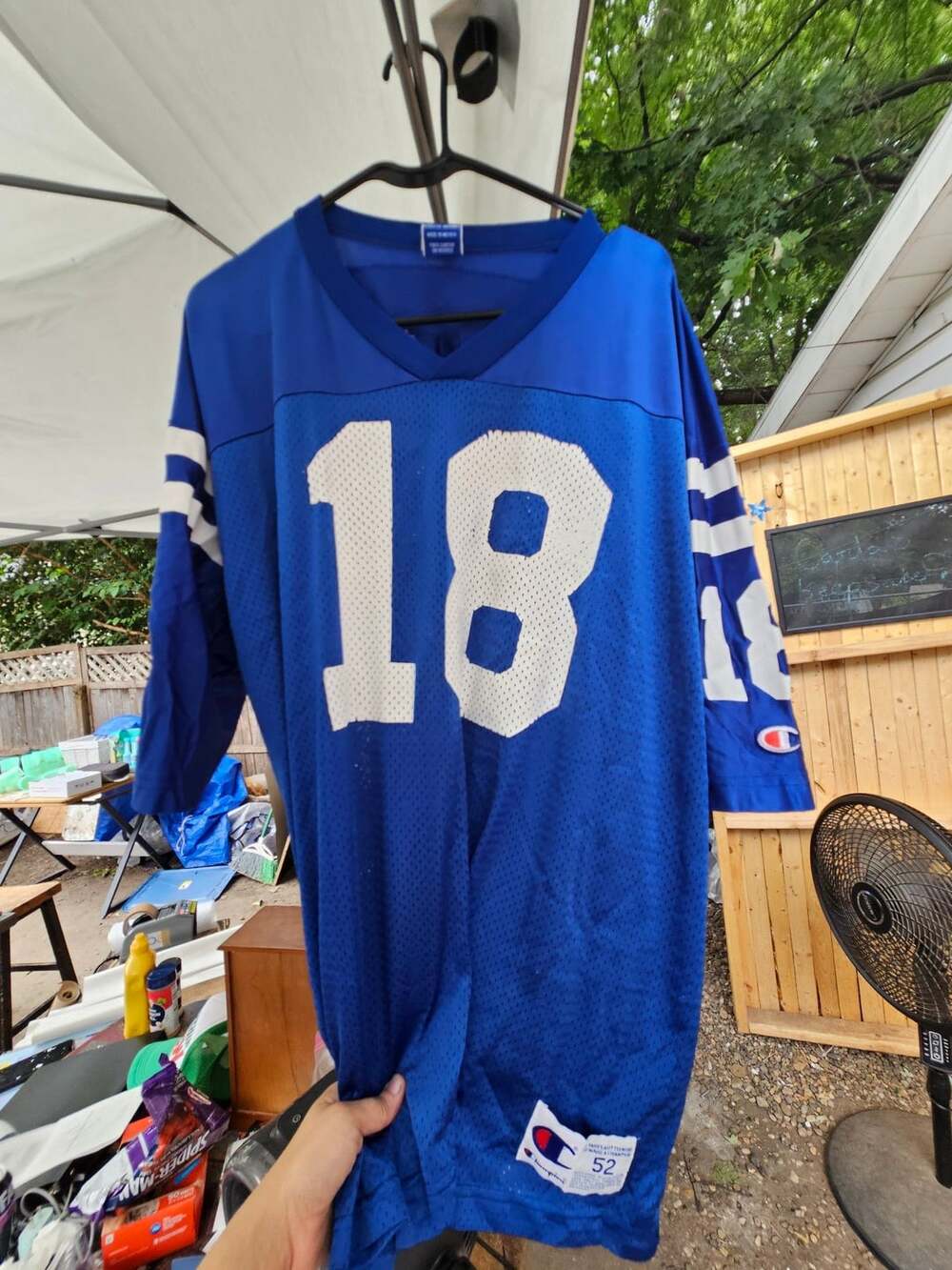 Vintage Champion Indianapolis Colts Peyton Manning 18 Football Jersey Size 52